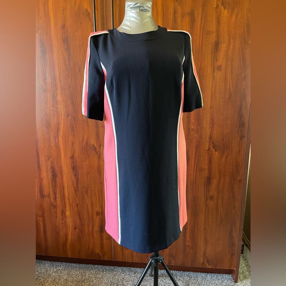 Maggy London Dress - Size 12 Navy & Coral